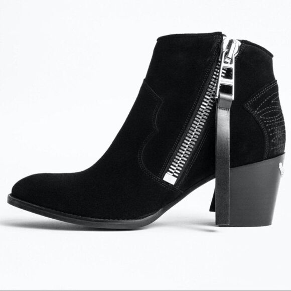 Zadig & Voltaire Molly Suede Zip Booties - Picture 2 of 9